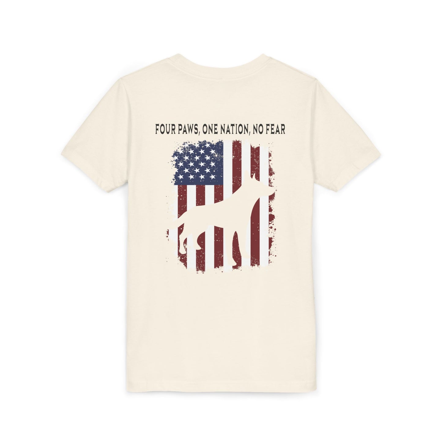 'Four Paws, One Nation, No Fear' Pet Lover Shirt- Youth