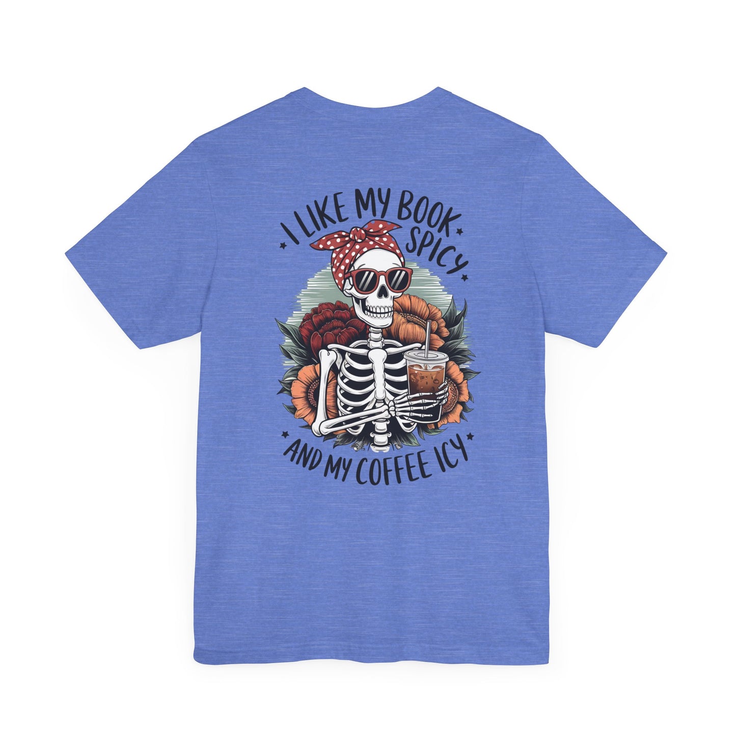 "Spicy Books & Icy Coffee Skeleton Tee"