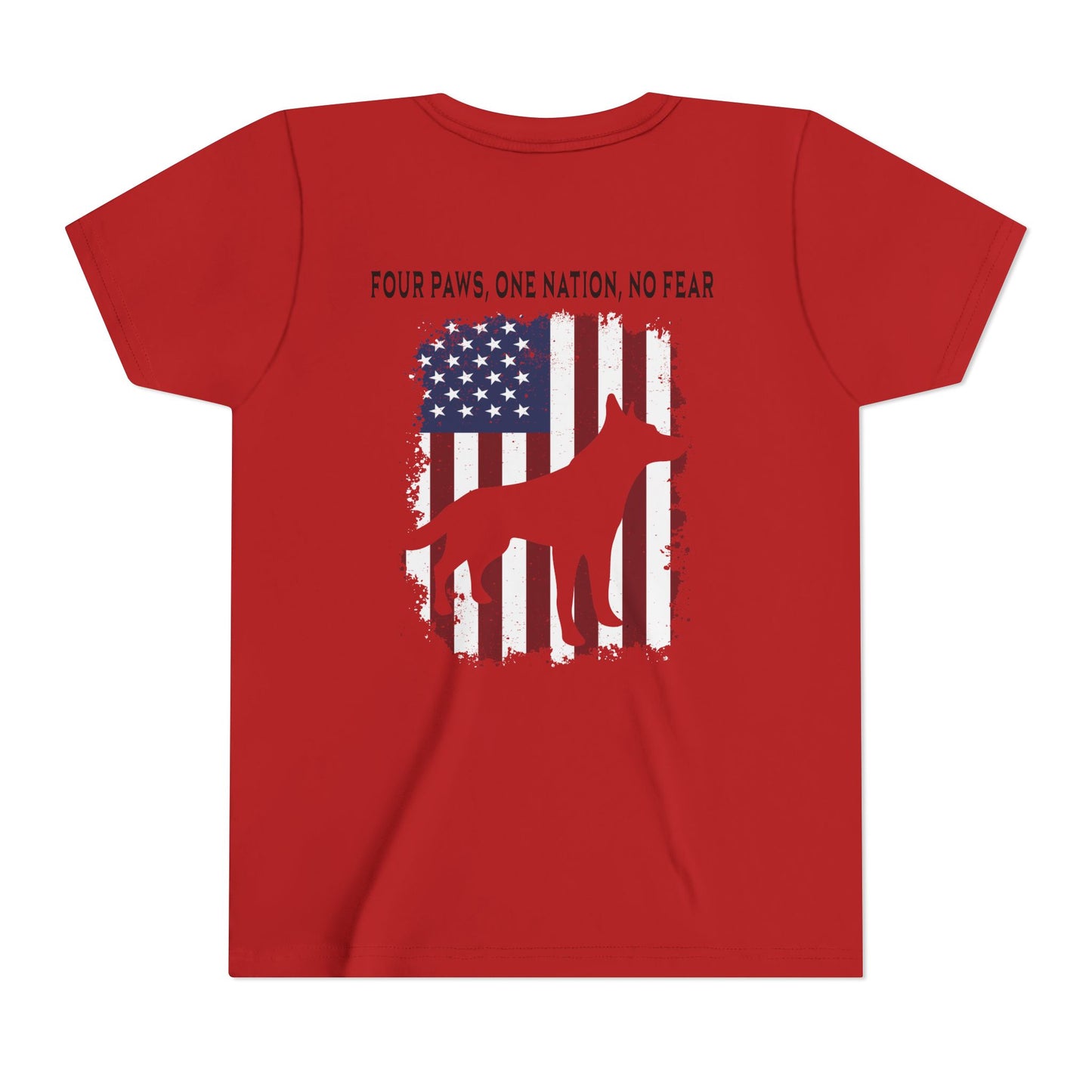 'Four Paws, One Nation, No Fear' Pet Lover Shirt- Youth