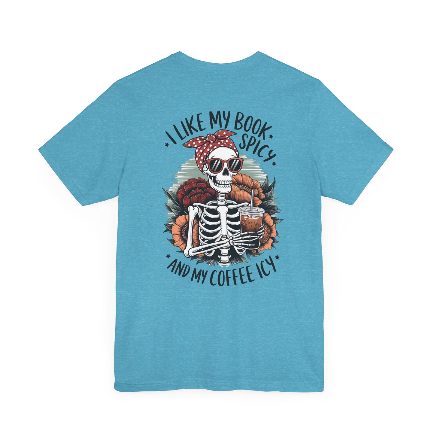 "Spicy Books & Icy Coffee Skeleton Tee"