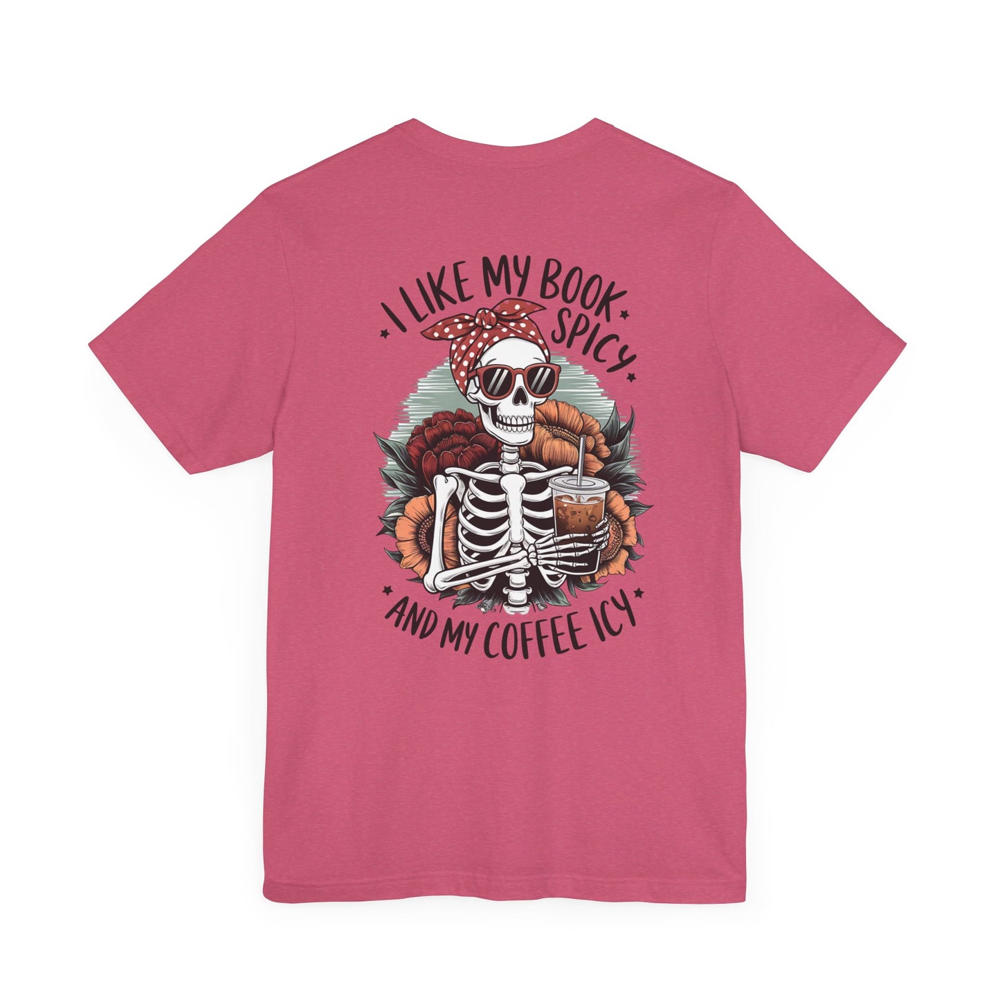 "Spicy Books & Icy Coffee Skeleton Tee"