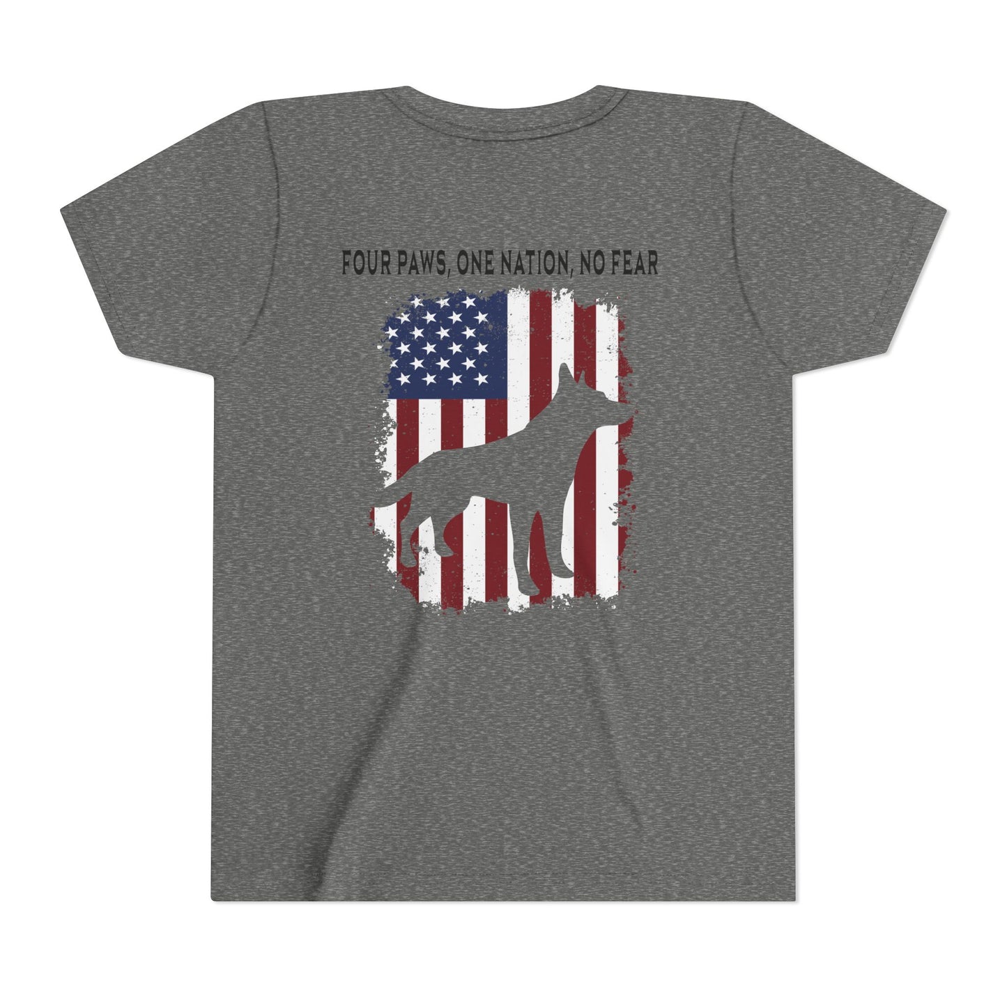 'Four Paws, One Nation, No Fear' Pet Lover Shirt- Youth