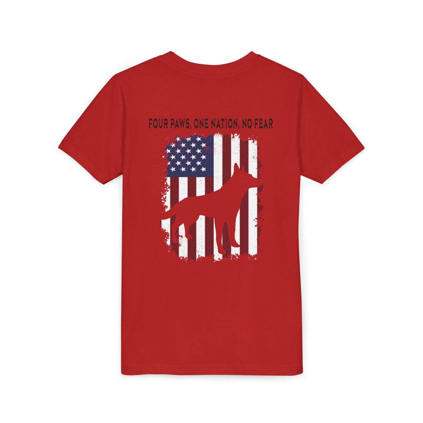 'Four Paws, One Nation, No Fear' Pet Lover Shirt- Youth