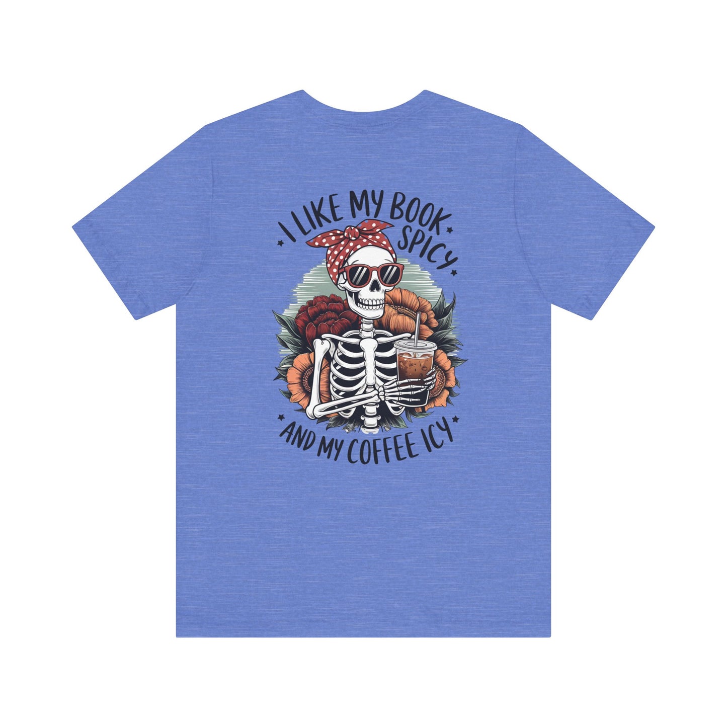 "Spicy Books & Icy Coffee Skeleton Tee"