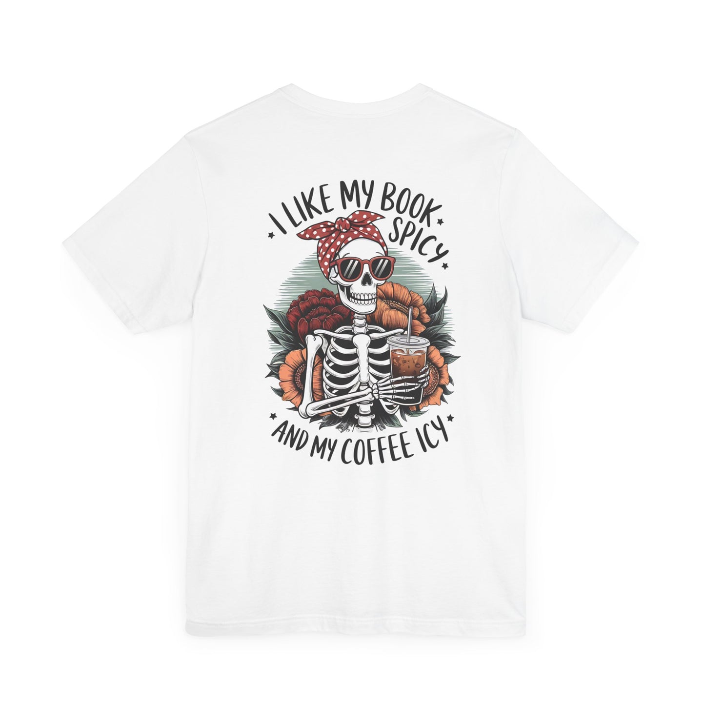 "Spicy Books & Icy Coffee Skeleton Tee"