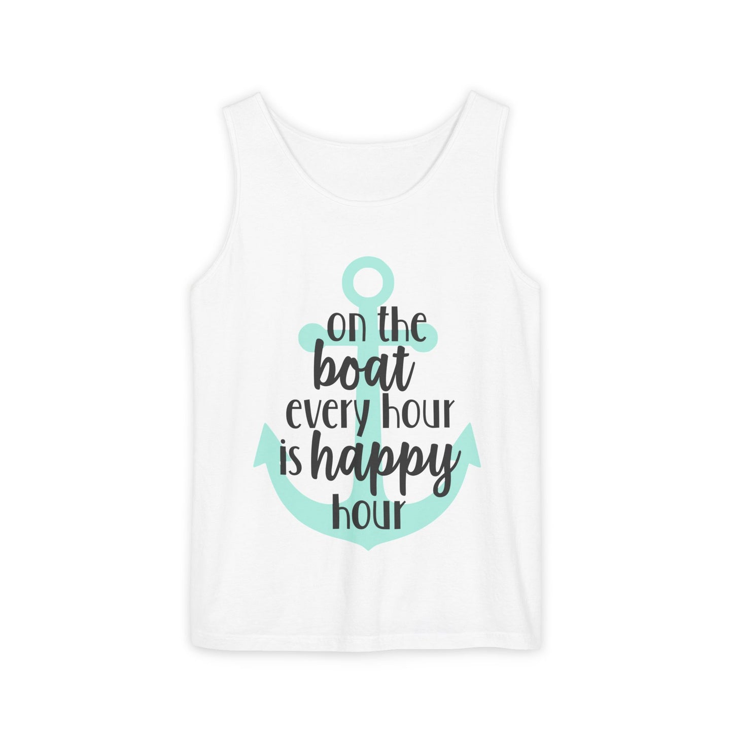 Happy Hour Anchor Unisex Tank Top - Perfect for Boating & Summer Fun