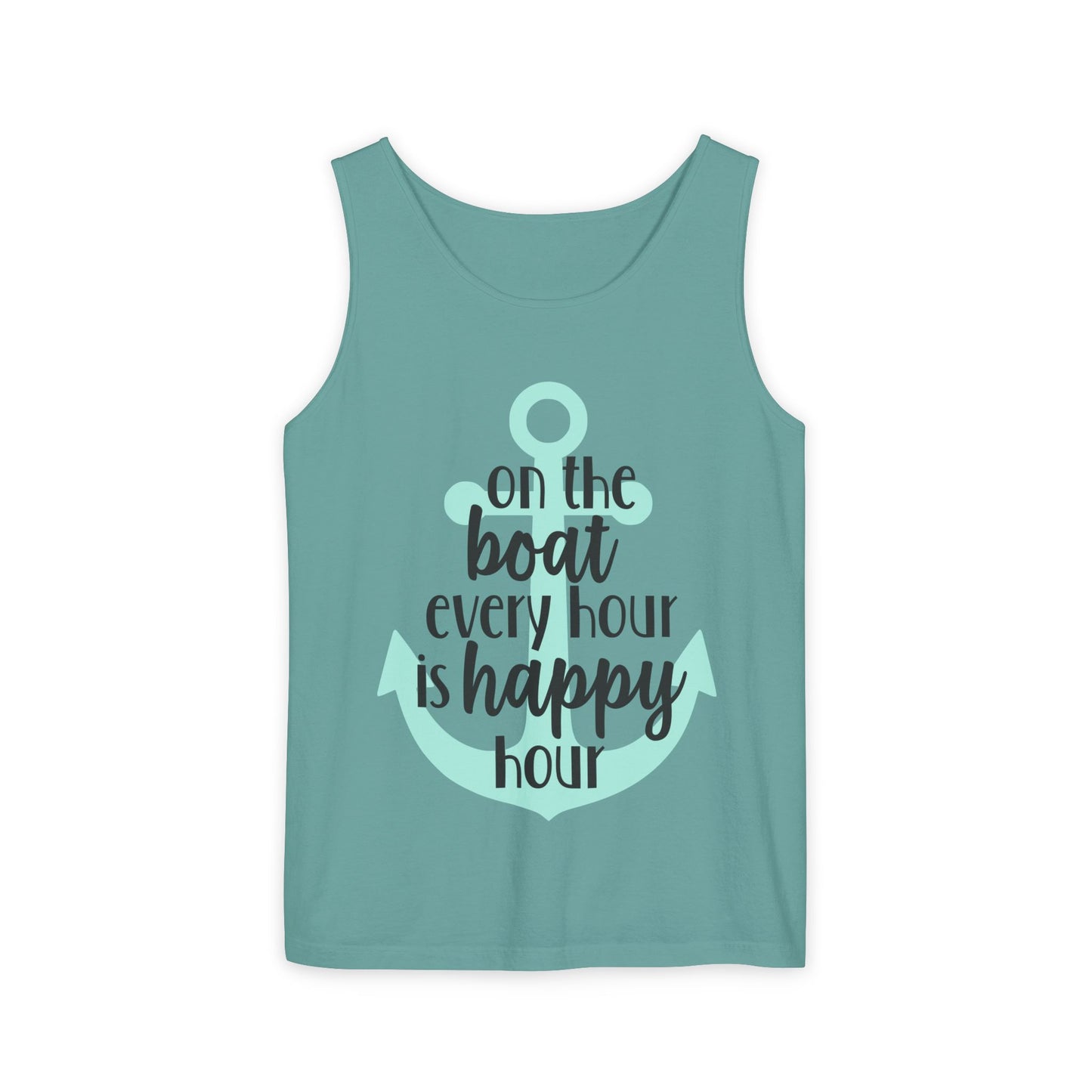 Happy Hour Anchor Unisex Tank Top - Perfect for Boating & Summer Fun