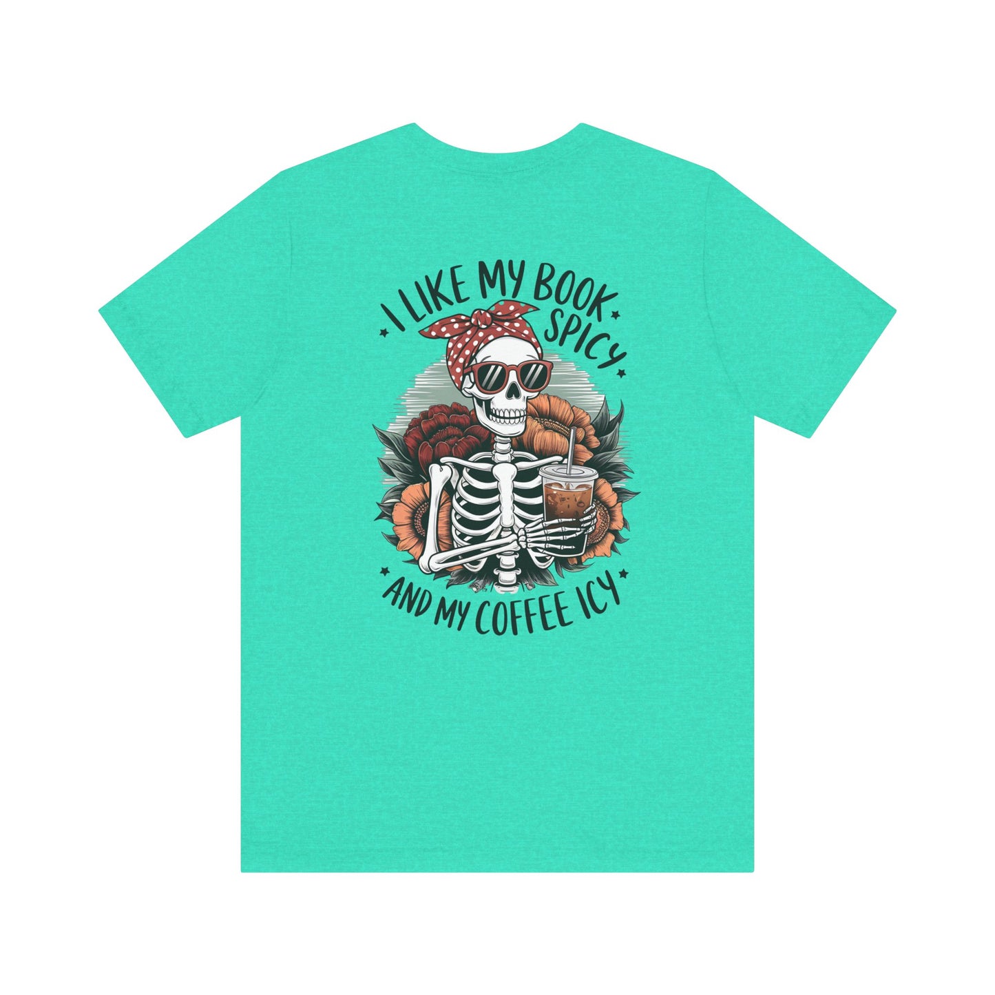 "Spicy Books & Icy Coffee Skeleton Tee"