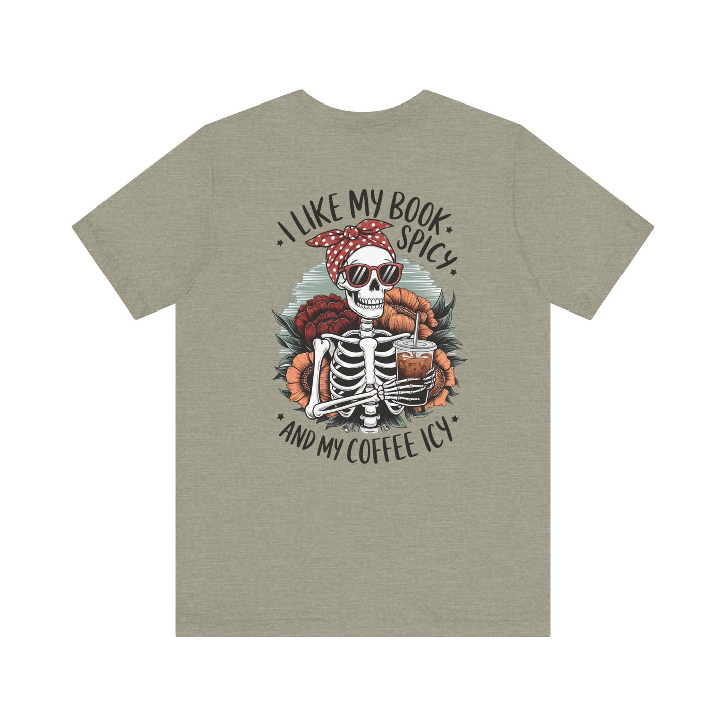 "Spicy Books & Icy Coffee Skeleton Tee"