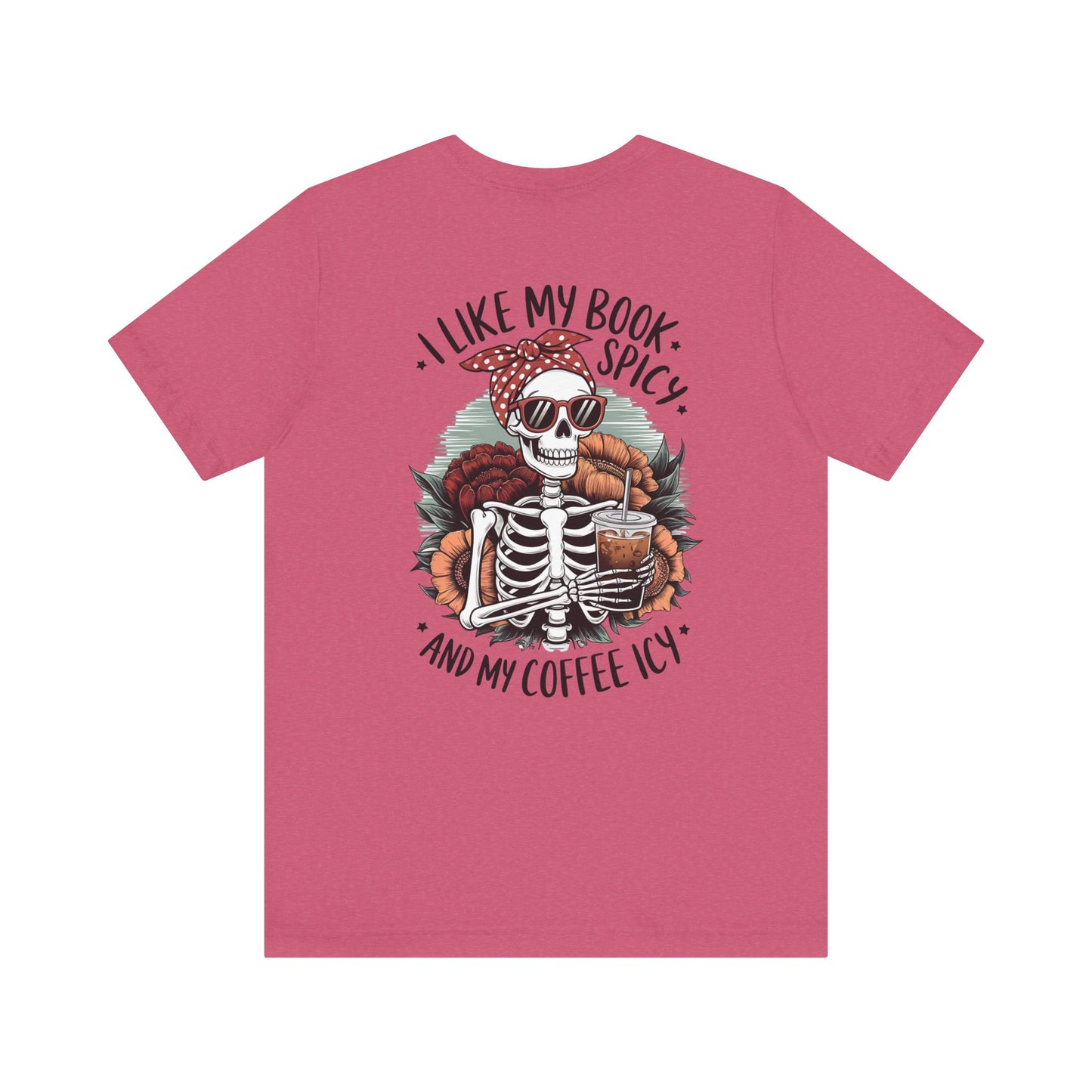 "Spicy Books & Icy Coffee Skeleton Tee"