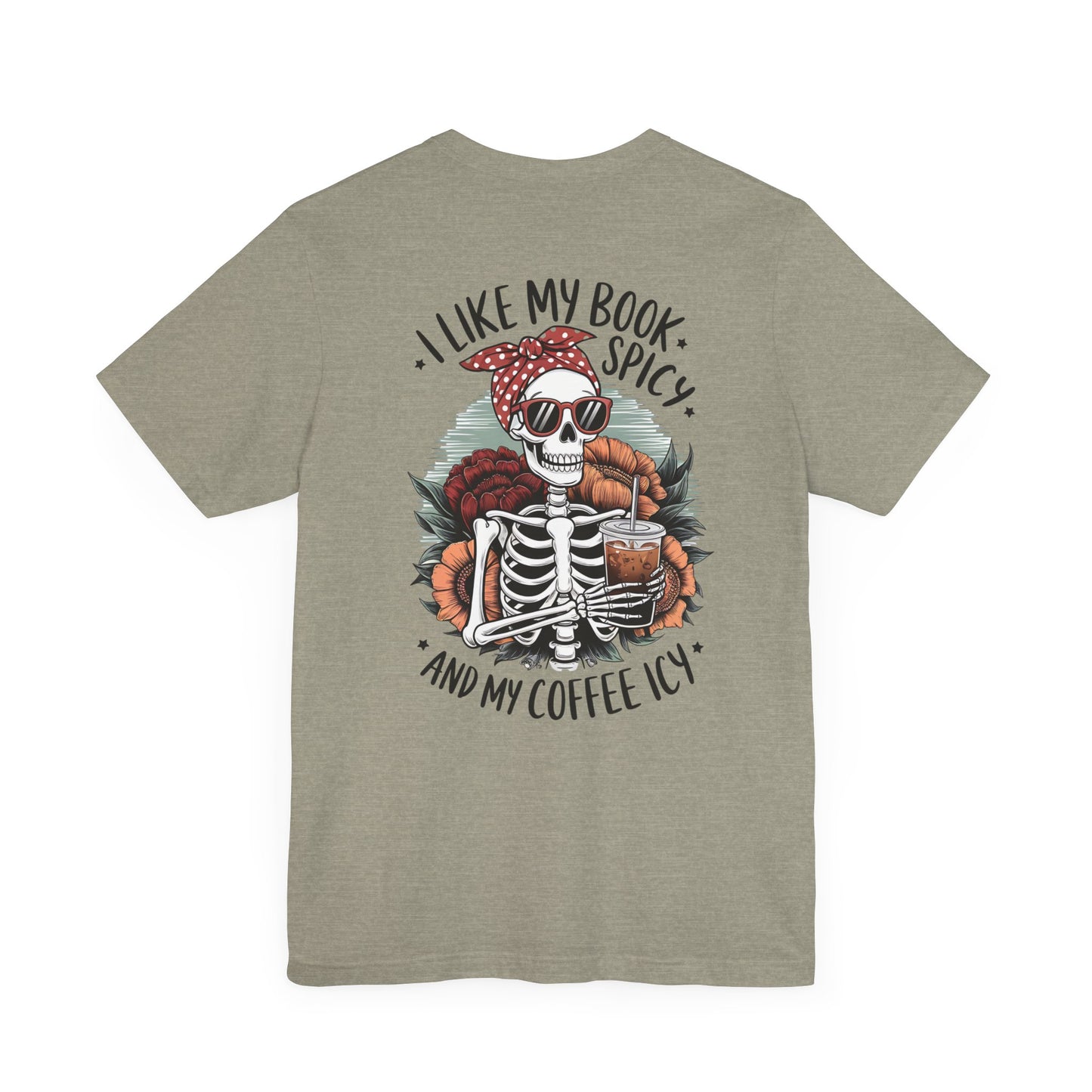 "Spicy Books & Icy Coffee Skeleton Tee"